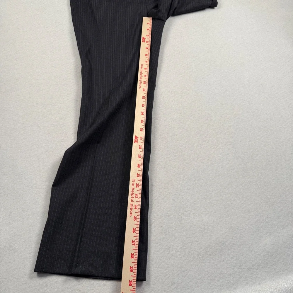 J Crew 1035 Trousers Womens 8P Gray Pinstripe Super 120s Wool Wide Leg Flare